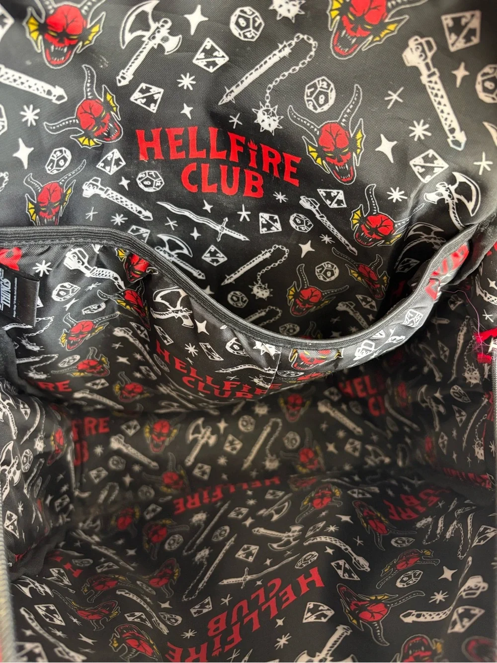 Stranger Things Hellfire Club Black Faux Leather Backpack